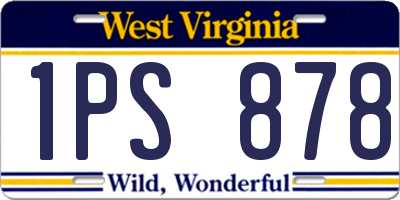 WV license plate 1PS878