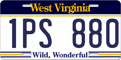 WV license plate 1PS880
