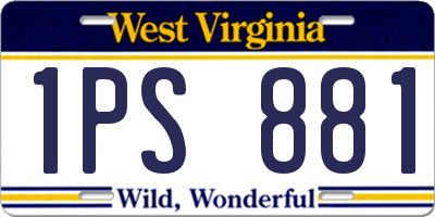 WV license plate 1PS881