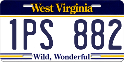 WV license plate 1PS882