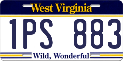 WV license plate 1PS883