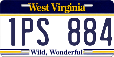 WV license plate 1PS884