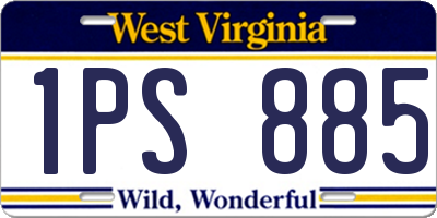 WV license plate 1PS885
