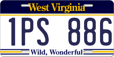 WV license plate 1PS886