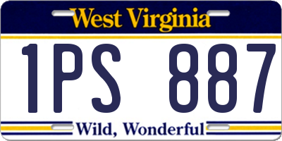 WV license plate 1PS887