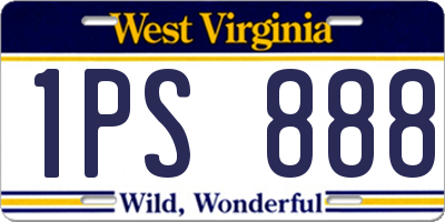 WV license plate 1PS888
