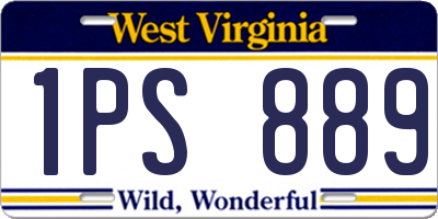 WV license plate 1PS889