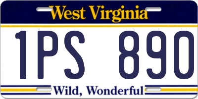 WV license plate 1PS890