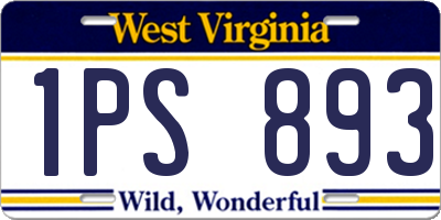 WV license plate 1PS893
