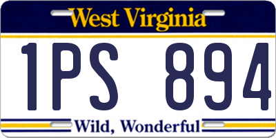 WV license plate 1PS894