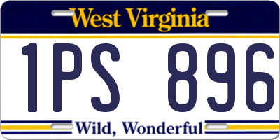 WV license plate 1PS896