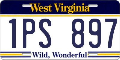 WV license plate 1PS897