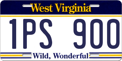 WV license plate 1PS900