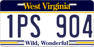 WV license plate 1PS904
