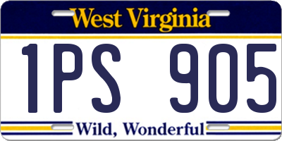 WV license plate 1PS905