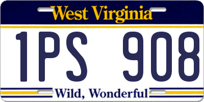 WV license plate 1PS908