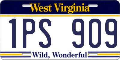 WV license plate 1PS909