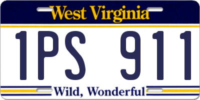 WV license plate 1PS911