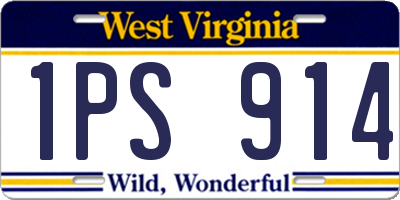 WV license plate 1PS914