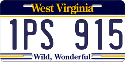 WV license plate 1PS915