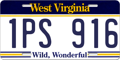 WV license plate 1PS916