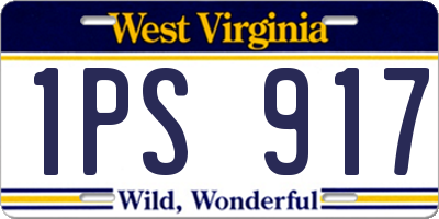 WV license plate 1PS917