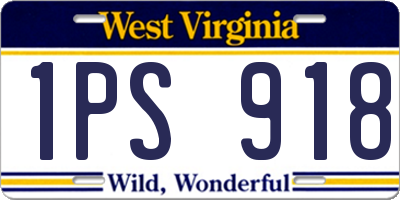 WV license plate 1PS918
