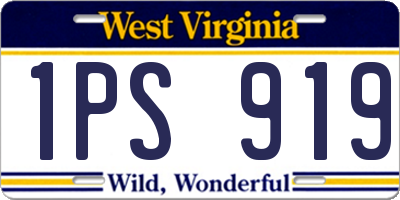 WV license plate 1PS919
