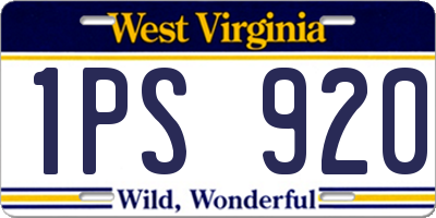 WV license plate 1PS920