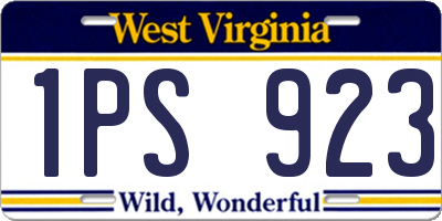 WV license plate 1PS923