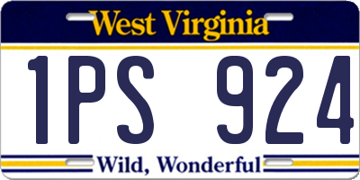 WV license plate 1PS924