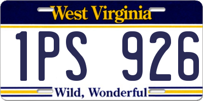 WV license plate 1PS926