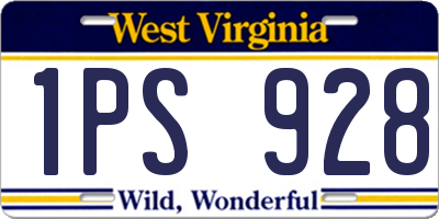 WV license plate 1PS928