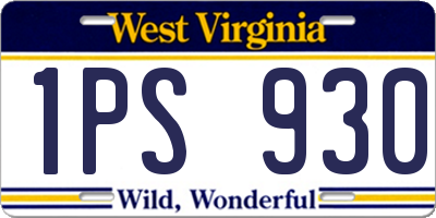WV license plate 1PS930