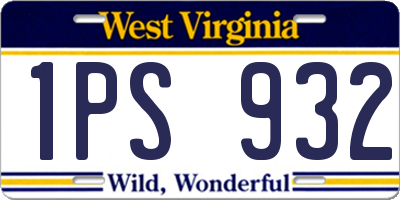 WV license plate 1PS932