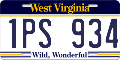 WV license plate 1PS934