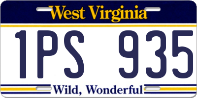 WV license plate 1PS935