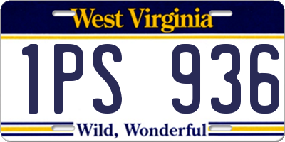 WV license plate 1PS936