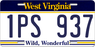 WV license plate 1PS937