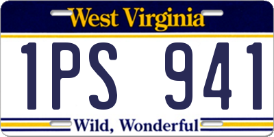 WV license plate 1PS941