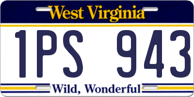 WV license plate 1PS943
