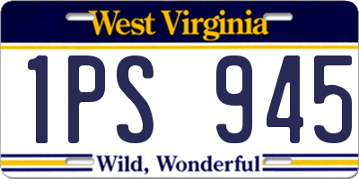 WV license plate 1PS945