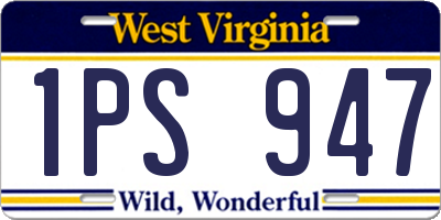 WV license plate 1PS947