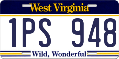 WV license plate 1PS948