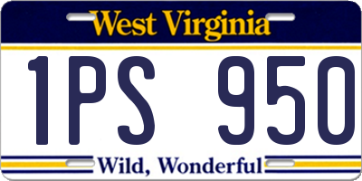 WV license plate 1PS950
