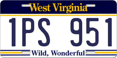 WV license plate 1PS951
