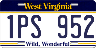 WV license plate 1PS952