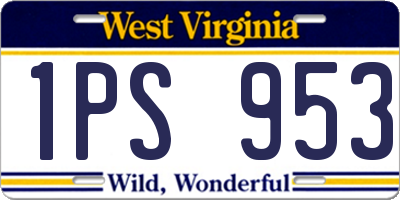 WV license plate 1PS953