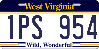 WV license plate 1PS954