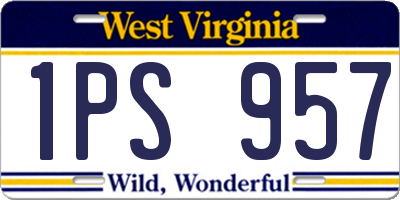 WV license plate 1PS957